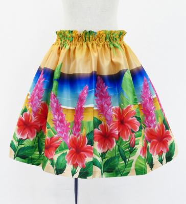 Hula Keiki Shantung Set-Up with Hibiscus Print / Luxury Collection / Jp118-1