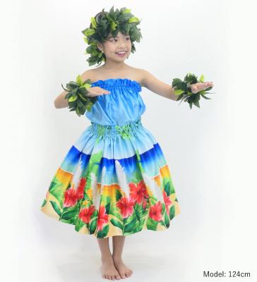 Hula Keiki Shantung Set-Up with Hibiscus Print / Luxury Collection / Jp118-2