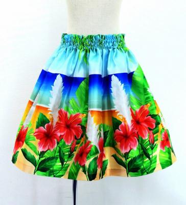 Hula Keiki Shantung Set-Up with Hibiscus Print / Luxury Collection / Jp118-2