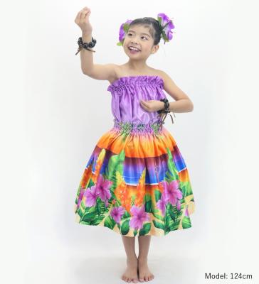 Hula Keiki Shantung Set-Up with Hibiscus Print / Luxury Collection / Jp118-3