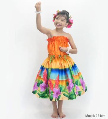 Hula Keiki Shantung Set-Up with Hibiscus Print / Luxury Collection / Jp118-4