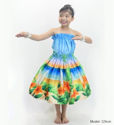Hula Keiki Shantung Set-Up with Hibiscus Print / Luxury Collection / Jp118-7