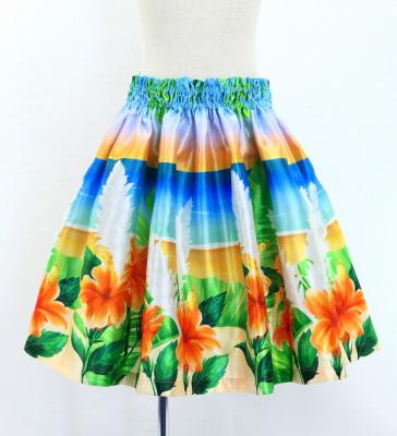 Hula Keiki Shantung Set-Up with Hibiscus Print / Luxury Collection / Jp118-7