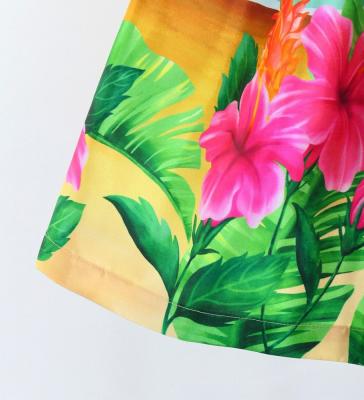 Hula Keiki Shantung Set-Up with Hibiscus Print / Luxury Collection / Jp118-8