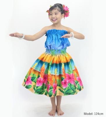 Hula Keiki Shantung Set-Up with Hibiscus Print / Luxury Collection / Jp118-8