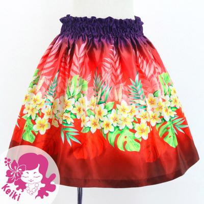 Hula Kids Shantung Pa'u Skirt with Plumeria Lei Print / Luxury Collection / Jp119purd