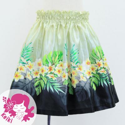 Hula Kids Shantung Pa'u Skirt with Plumeria Lei Print / Luxury Collection / Jp119whbk