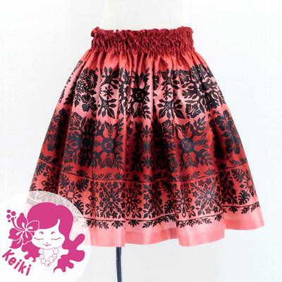 Hula Kids Shantung Pa'u Skirt with Hawaiian Quilt Print / Luxury Collection / Jp121-3