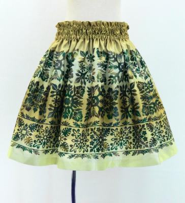 Hula Kids Shantung Pa'u Skirt with Hawaiian Quilt Print / Luxury Collection / Jp121-4
