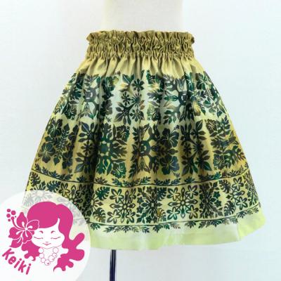 Hula Kids Shantung Pa'u Skirt with Hawaiian Quilt Print / Luxury Collection / Jp121-4