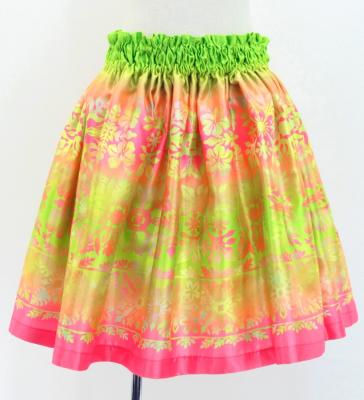 Hula Kids Shantung Pa'u Skirt with Hawaiian Quilt Print / Luxury Collection / Jp121-5