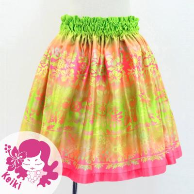 Hula Kids Shantung Pa'u Skirt with Hawaiian Quilt Print / Luxury Collection / Jp121-5