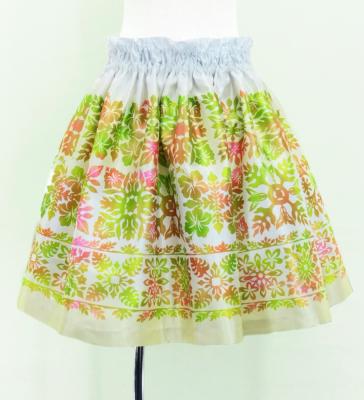 Hula Kids Shantung Pa'u Skirt with Hawaiian Quilt Print / Luxury Collection / Jp121-8