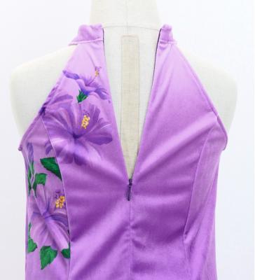 Hula Kids Long Hibiscus Dress with Velvet / Luxury Collection / Lavender & Purple / Jp123lvpu