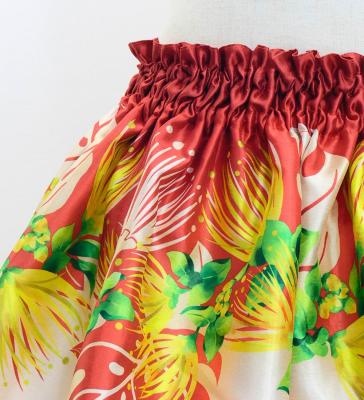 Hula Kids Shantung Pa'u Skirt with Lehua Print / Luxury Collection / Jp125rdbe