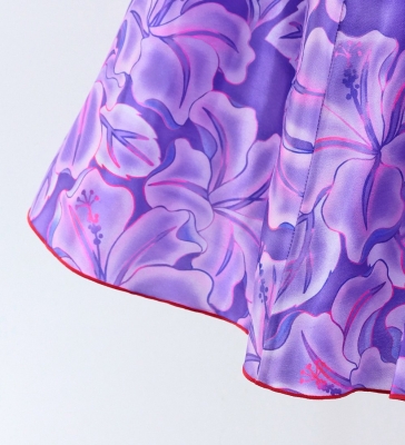 Hula Kids Midi Dress with Hibiscus Print / Luxury Collection / Purple & Pink / Jp128pupi