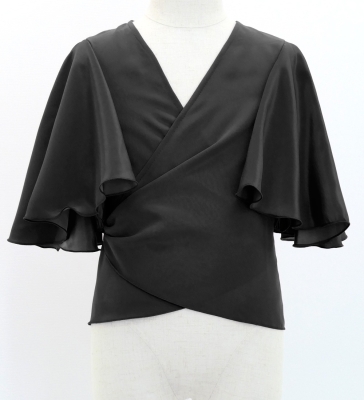 Hula Kids Wrap Blouse with Koshibo / Black / Jp130bk