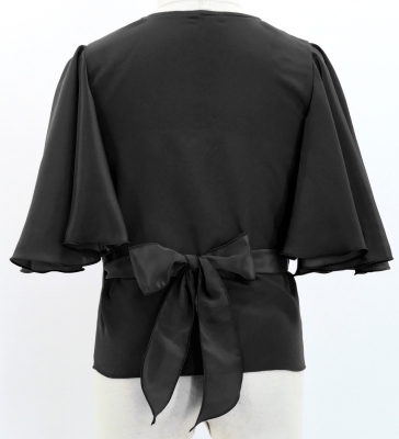 Hula Kids Wrap Blouse with Koshibo / Black / Jp130bk