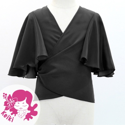 Hula Kids Wrap Blouse with Koshibo / Black / Jp130bk