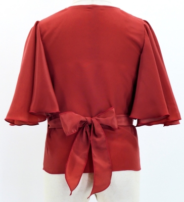 Hula Kids Wrap Blouse with Koshibo / Dark Red 2 / Jp130drd2