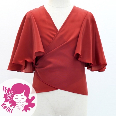 Hula Kids Wrap Blouse with Koshibo / Dark Red 2 / Jp130drd2