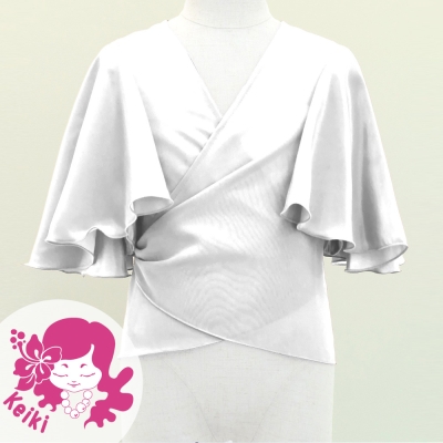 Hula Kids Wrap Blouse with Koshibo / White / Jp130wh