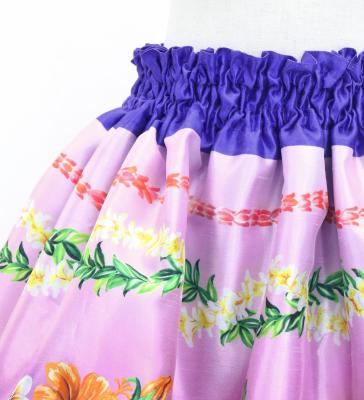Hula Kids Double Shantung Pa'u Skirt with Hibiscus Print / Luxury Collection / Purple / Jp131pu