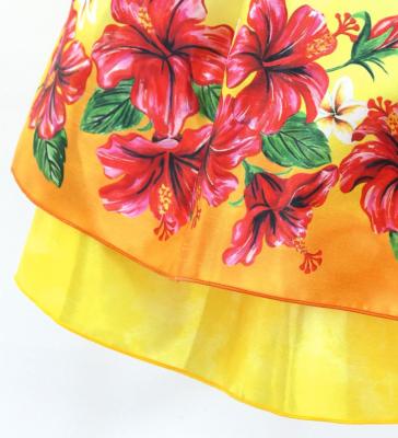 Hula Kids Double Shantung Pa'u Skirt with Hibiscus Print / Luxury Collection / Yellow / Jp131ye