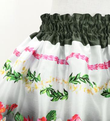 Hula Kids Blouse & Double Pa'u Set-Up with Hibiscus Print / Luxury Collection / Black / Jp132bk
