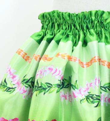 Hula Kids Blouse & Double Pa'u Set-Up with Hibiscus Print / Luxury Collection / Green / Jp132gr