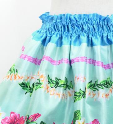 Hula Kids Blouse & Double Pa'u Set-Up with Hibiscus Print / Luxury Collection / Light Blue / Jp132lbl