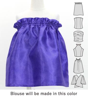 Hula Kids Blouse & Double Pa'u Set-Up with Hibiscus Print / Luxury Collection / Purple / Jp132pu