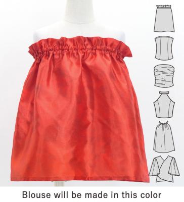 Hula Kids Blouse & Double Pa'u Set-Up with Hibiscus Print / Luxury Collection / Red / Jp132rd