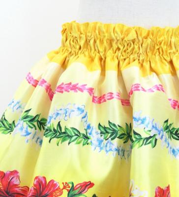 Hula Kids Blouse & Double Pa'u Set-Up with Hibiscus Print / Luxury Collection / Yellow / Jp132ye