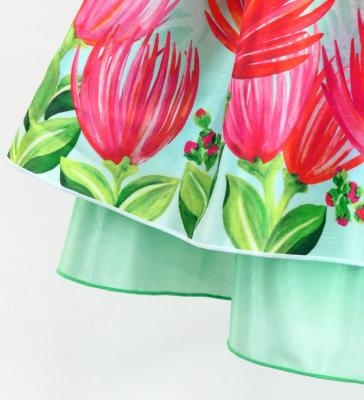Hula Kids Double Shantung Pa'u Skirt with Lehua Print / Luxury Collection / Jp133-1