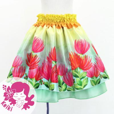 Hula Kids Double Shantung Pa'u Skirt with Lehua Print / Luxury Collection / Jp133-1