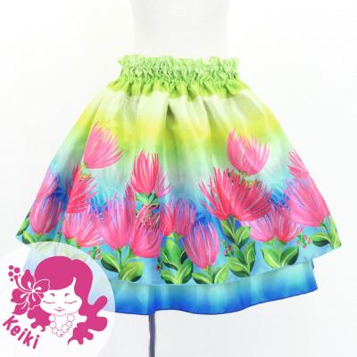 Hula Kids Double Shantung Pa'u Skirt with Lehua Print / Luxury Collection / Jp133-2