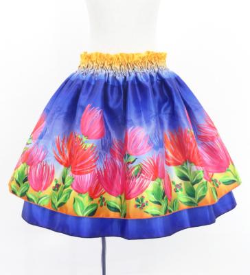 Hula Kids Double Shantung Pa'u Skirt with Lehua Print / Luxury Collection / Jp133-3