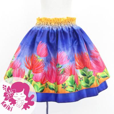 Hula Kids Double Shantung Pa'u Skirt with Lehua Print / Luxury Collection / Jp133-3