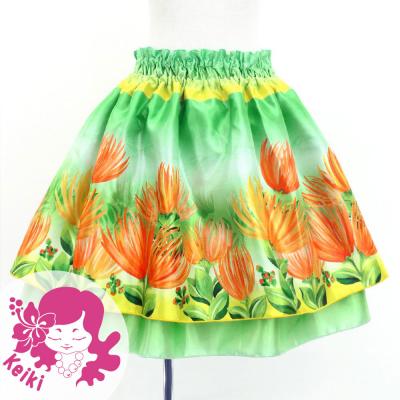 Hula Kids Double Shantung Pa'u Skirt with Lehua Print / Luxury Collection / Jp133-4