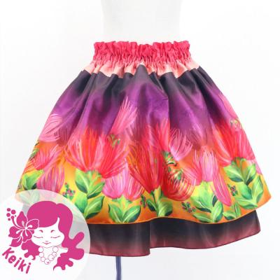 Hula Kids Double Shantung Pa'u Skirt with Lehua Print / Luxury Collection / Jp133-6