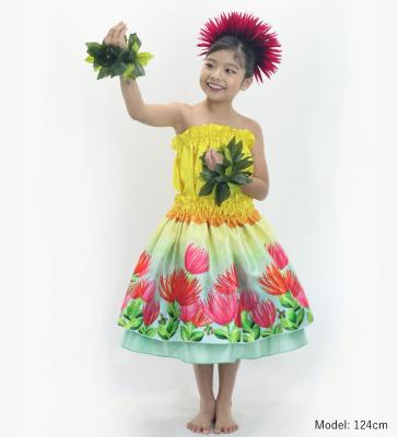 Hula Kids Blouse & Double Pa'u Set-Up with Lehua Print / Luxury Collection / Jp134-1