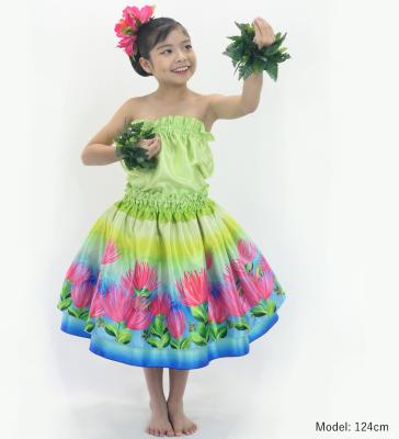 Hula Kids Blouse & Double Pa'u Set-Up with Lehua Print / Luxury Collection / Jp134-2