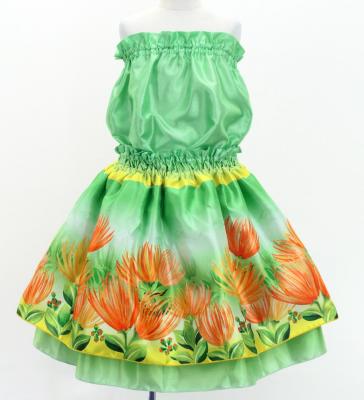Hula Kids Blouse & Double Pa'u Set-Up with Lehua Print / Luxury Collection / Jp134-4