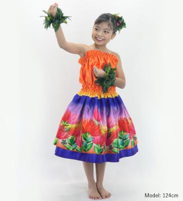 Hula Kids Blouse & Double Pa'u Set-Up with Lehua Print / Luxury Collection / Jp134-5