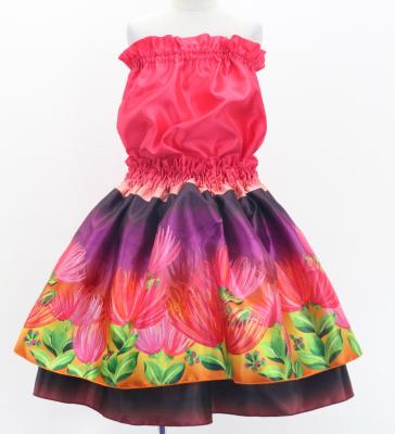 Hula Kids Blouse & Double Pa'u Set-Up with Lehua Print / Luxury Collection / Jp134-6