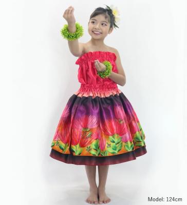 Hula Kids Blouse & Double Pa'u Set-Up with Lehua Print / Luxury Collection / Jp134-6