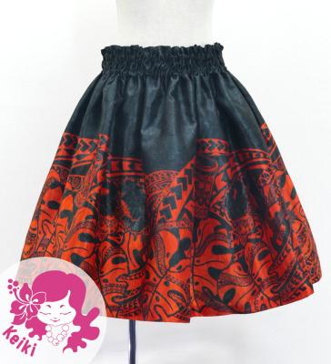Hula Kids Shantung Pa'u Skirt with Musical instrument & Kahiko Print / Luxury Collection / Jp135bkrd