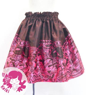 Hula Kids Shantung Pa'u Skirt with Musical instrument & Kahiko Print / Luxury Collection / Jp135br