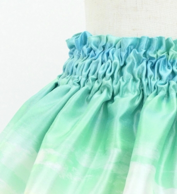 Hula Kids Shantung Pa'u Skirt with Kahiko & Sea Print / Luxury Collection / Jp137lbl